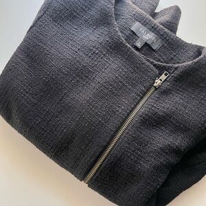 Talbots Size 6Petite Waist Length Black/Charcoal Side Zip Textured Jacket